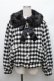 画像1: Ank Rouge / チェックドーリーショートコート  黒ｘ白 S-26-01-09-013-CA-CO-HR-ZS (1)