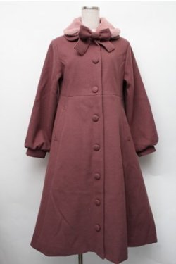 画像1: m petit by misako / AM*リボンコート M ピンク S-26-01-09-023-LO-CO-HR-ZTC042