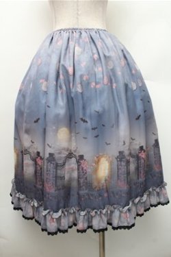 画像2: ALICE and the PIRATES / Vampire Lament柄スカート  ブルー S-26-01-09-030-PA-SK-AS-ZS