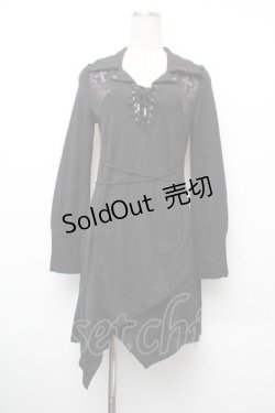 画像1: Ozz oneste / 刺繍チュニックワンピース  黒 S-26-01-10-035-OO-OP-AS-ZS