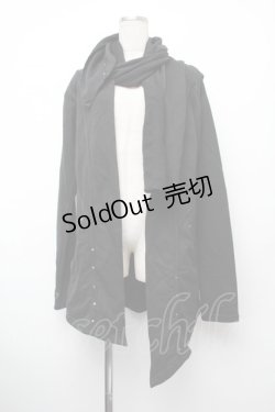 画像1: Ozz Croce / スウェット変形カーディガン  黒 S-26-01-10-038-OO-TO-AS-ZS