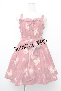 画像1: LIZ LISA / 音符×花柄×天使柄ワンピース  ワイン S-26-01-10-047-LO-OP-AS-ZS