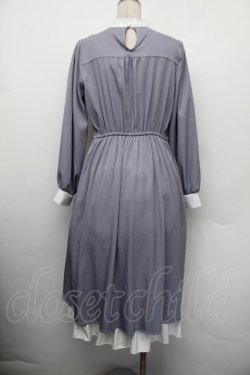 画像3: axes femme / ブローチセットロマンワンピース（ブローチ欠品）  ブルーグレー S-26-01-10-052-AX-OP-AS-ZS