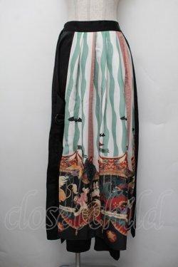 画像1: ALICE and the PIRATES / Escape Beast 柄ワイドパンツ  黒ｘ緑 S-26-01-10-057-PA-PA-HR-ZS