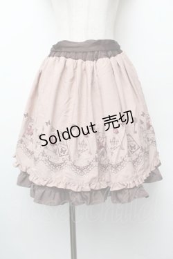 画像1: axes femme / カード刺繍スカート  ピンク S-26-01-10-058-AX-SK-AS-ZS