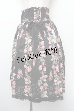 画像1: axes femme / 花柄ミディ丈スカート  黒 S-26-01-10-059-AX-SK-HR-ZS