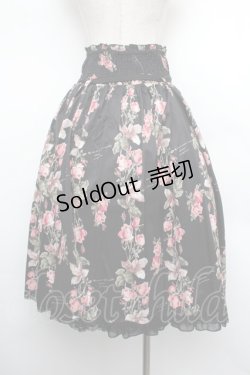 画像3: axes femme / 花柄ミディ丈スカート  黒 S-26-01-10-059-AX-SK-HR-ZS