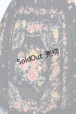 画像3: axes femme / スカーフ柄プリーツスカート  黒 S-26-01-10-061-AX-SK-HR-ZS