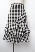 LODISPOTTO / フリルスカート  黒ｘ白 S-26-01-10-063-LO-SK-AS-ZS
