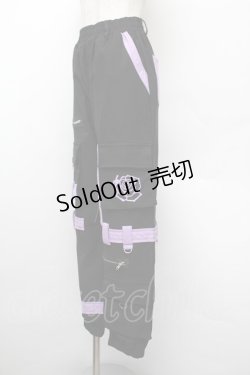 画像2: NieR Clothing / プリントカーゴパンツ  黒 S-26-01-10-066-PU-PA-AS-ZS