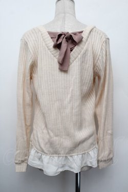 画像3: axes femme / レース切替ニット  オフ S-26-01-10-021-AX-TO-AS-ZS