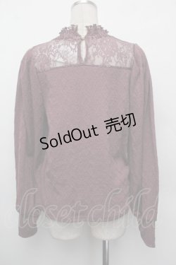 画像3: axes femme / 素材切替フクレジャカードプルオーバー  モーヴ S-26-01-10-023-AX-TO-AS-ZS