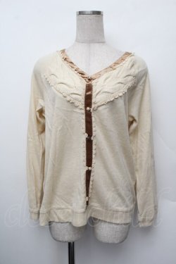 画像1: axes femme / カーデ風ニットソー  オフ S-26-01-10-025-AX-TO-AS-ZS