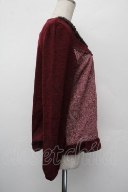 画像2: axes femme / ファー襟トップス  ワイン S-26-01-10-029-AX-TO-AS-ZS