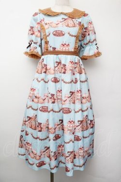 画像1: axes femme Kawaii / お菓子の家柄ワンピース  ミント S-26-01-13-035-AX-BL-HR-ZS