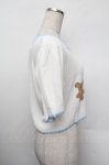 画像2: axes femme Kawaii / クマ柄半袖ニットカーディガン  白ｘサックス S-26-01-13-005-AX-TO-HR-ZS (2)