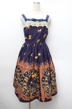 画像1: Innocent World / 星明かりの天文時計ケミカルレースジャンパースカート  ネイビー S-26-01-13-044-IW-OP-HR-ZS