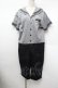 画像1: ネバアランド / ヤマネコ島セーラーロンパース  黒ｘグレー S-26-01-13-049-LO-OP-AS-ZS (1)