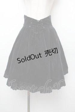 画像1: Moi-meme-Moitie / 別珍後ろ編み上げスカート(2001)  黒 S-26-01-13-055-MO-SK-AS-ZS