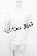 Emily Temple cute / ドットパフ袖Tシャツ  白 S-26-01-13-002-ET-TS-HR-ZS