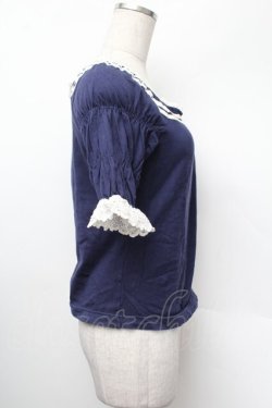 画像2: Emily Temple cute / クラウン刺繍カットソー  紺 S-26-01-13-012-ET-TO-HR-ZS