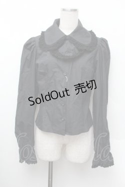 画像1: Moi-meme-Moitie / ジャボ付ブラウス  黒 S-26-01-13-014-MO-BL-AS-ZS