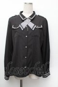 axes femme / タイ付ミリタリー風ブラウス L 黒 S-26-01-13-015-AX-TO-TK-ZS