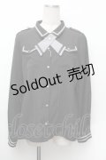 axes femme / タイ付ミリタリー風ブラウス L 黒 S-26-01-13-015-AX-TO-TK-ZS