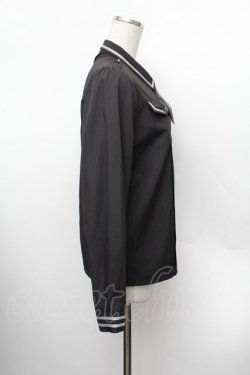 画像2: axes femme / タイ付ミリタリー風ブラウス L 黒 S-26-01-13-015-AX-TO-TK-ZS