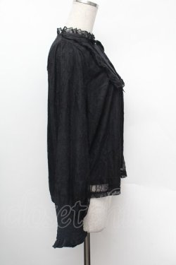 画像2: axes femme / 袖口シャーリング総レースプルオーバー  黒 S-26-01-13-016-AX-TO-HR-ZS