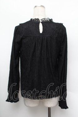 画像3: axes femme / 袖口シャーリング総レースプルオーバー  黒 S-26-01-13-016-AX-TO-HR-ZS