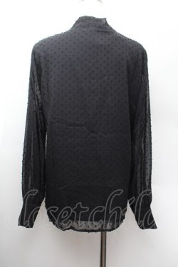 画像3: axes femme / ドットフロッキーボウタイブラウス  黒 S-26-01-13-017-AX-BL-HR-ZS