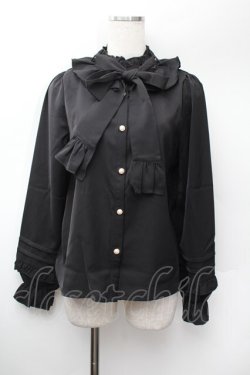 画像1: axes femme Kawaii / ピンタック袖デザインブラウス  黒 S-26-01-13-018-AX-BL-HR-ZS