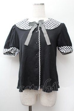 画像1: Angelic Pretty / ギンガムカラーカットソー  黒ｘ白 S-26-01-13-019-AP-TO-HR-ZS