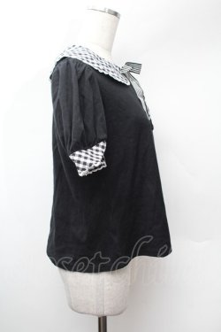 画像2: Angelic Pretty / ギンガムカラーカットソー  黒ｘ白 S-26-01-13-019-AP-TO-HR-ZS