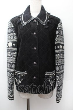 画像1: PINK HOUSE / ノルディックニットジャケット  黒 S-26-01-13-021-LO-TO-HR-ZS