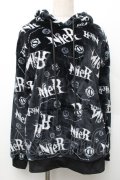 NieR Clothing / 総柄ファーパーカー  黒ｘ白 S-26-01-14-024-PU-TO-AS-ZS