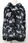 画像1: NieR Clothing / 総柄ファーパーカー  黒ｘ白 S-26-01-14-024-PU-TO-AS-ZT638 (1)