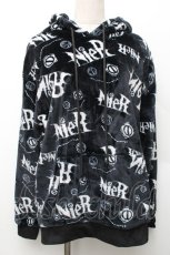 画像1: NieR Clothing / 総柄ファーパーカー  黒ｘ白 S-26-01-14-024-PU-TO-AS-ZT638 (1)