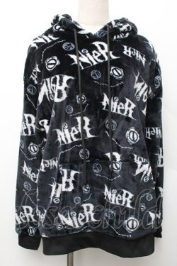 画像1: NieR Clothing / 総柄ファーパーカー  黒ｘ白 S-26-01-14-024-PU-TO-AS-ZS