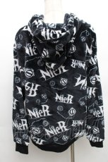 画像2: NieR Clothing / 総柄ファーパーカー  黒ｘ白 S-26-01-14-024-PU-TO-AS-ZT638 (2)