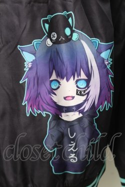 画像3: NieR Clothing / プリントナイロンスタジャン  黒ｘグリーン S-26-01-14-025-PU-JA-HR-ZS