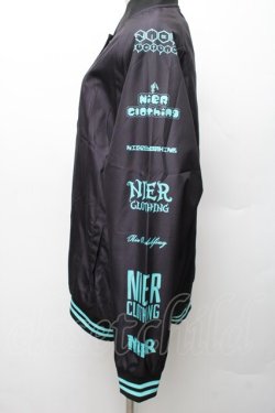 画像4: NieR Clothing / プリントナイロンスタジャン  黒ｘグリーン S-26-01-14-025-PU-JA-HR-ZS