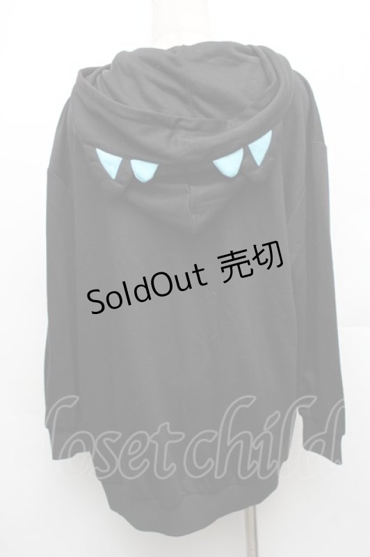 画像2: NieR Clothing / シエル耳付きパーカー  黒ｘグリーン S-26-01-14-026-PU-TO-HR-ZS (2)