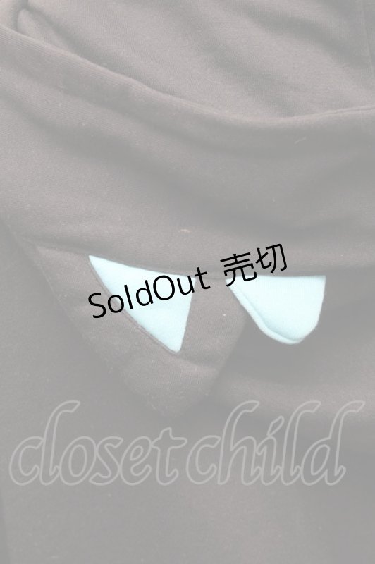 画像3: NieR Clothing / シエル耳付きパーカー  黒ｘグリーン S-26-01-14-026-PU-TO-HR-ZS (3)