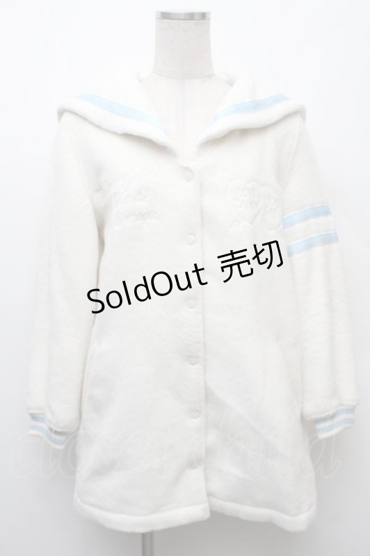 画像1: Candy Stripper / セーラーコート  白ｘサックス S-26-01-14-004-PU-CO-AS-ZTC014 (1)