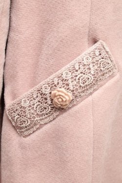 画像4: axes femme / 裾レース使いチェスターコート  ピンク S-26-01-14-030-AX-CO-HR-ZS