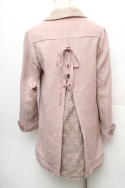 画像2: axes femme / バックレースアップコート  ピンク S-26-01-14-031-AX-CO-HR-ZS