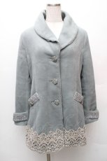 画像1: axes femme / 裾レース使いチェスターコート  グリーン S-26-01-14-034-AX-CO-HR-ZTC031 (1)