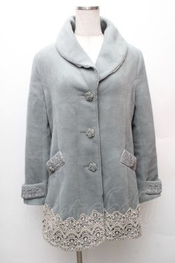 画像1: axes femme / 裾レース使いチェスターコート  グリーン S-26-01-14-034-AX-CO-HR-ZS